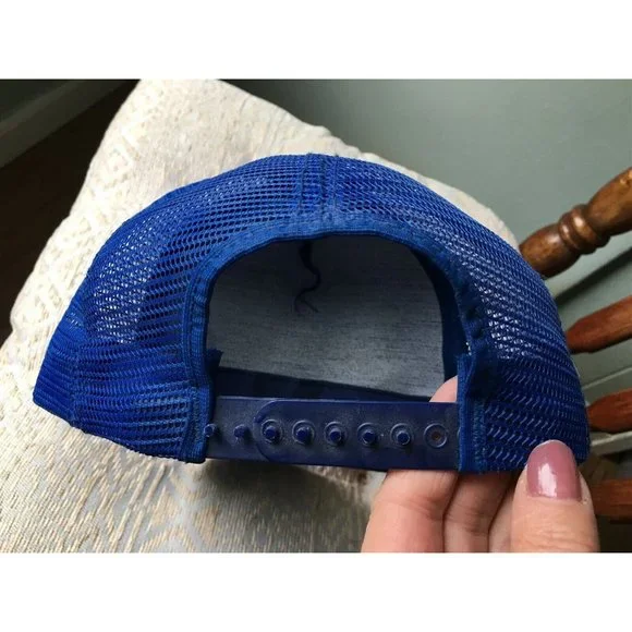 Budweiser Racing Baseball Mesh Trucker Cap Hat Adjustable Blue made in USA - Picture 4 of 7